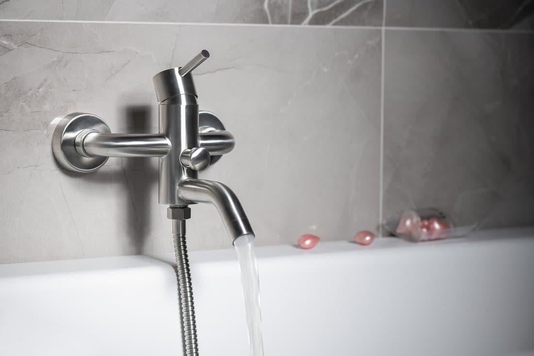 MINIMAL bateria wannowa ścienna, stal nierdzewna matowa