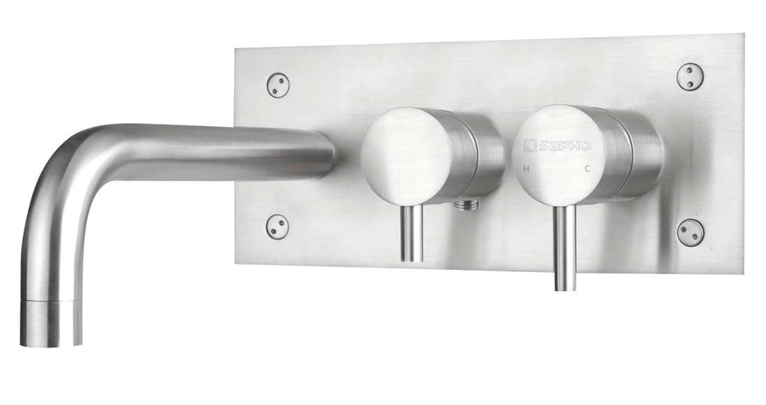 MINIMAL bateria wannowa podtynkowa, stal nierdzewna matowa