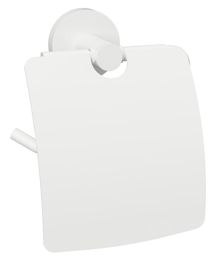 X-ROUND WHITE wieszak na papier toaletowy z pokrywą, biały