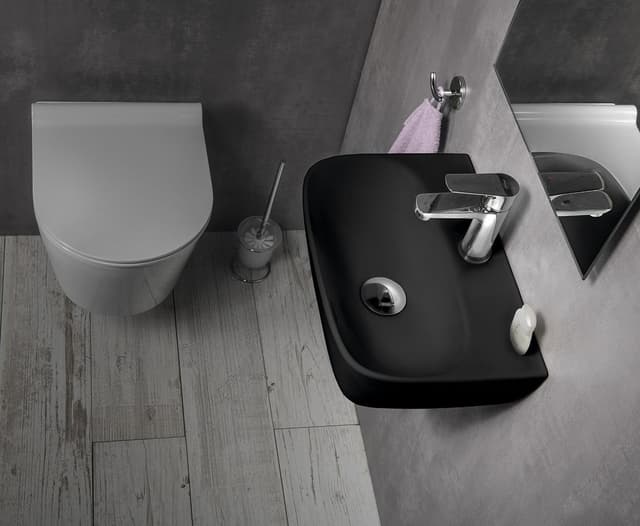 NERISSA umywalka ceramiczna 42,5x28,5 cm, czarny mat