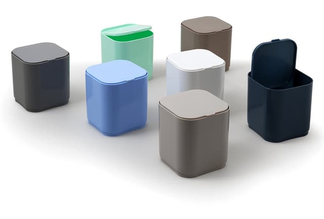 SEVENTY mini kosz na śmieci nablatowy, plastikowy beżowy