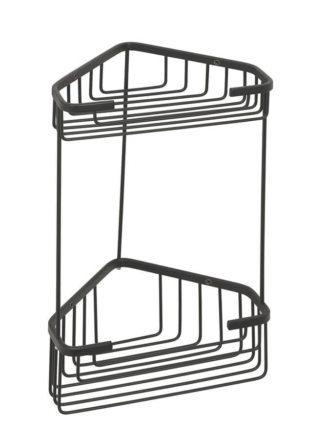 SMART podwójna narożna półka 200x325x151mm, czarna ze stali nierdzewnej