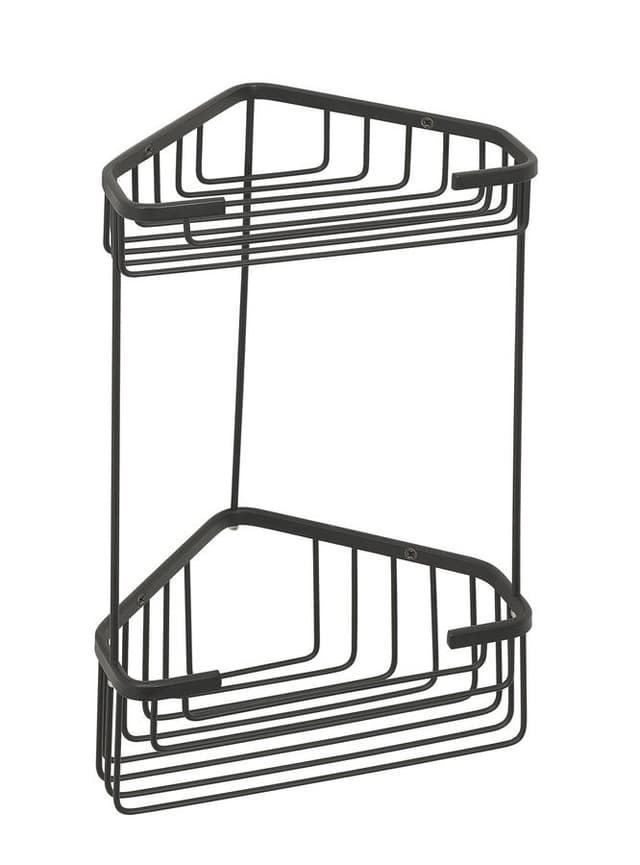 SMART podwójna narożna półka 200x325x151mm, czarna ze stali nierdzewnej