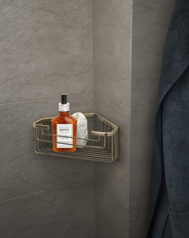 Półka narożna SMART do kabiny prysznicowej, brązowa, 200x80x151 mm
