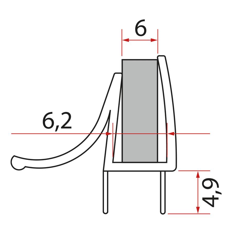 Uszczelka dolna do drzwi prysznicowych, szkło 6 mm, 1000 mm