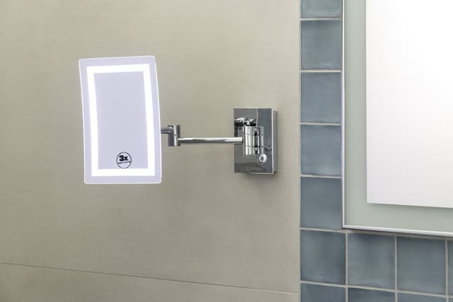 Wiszące lusterko kosmetyczne LED, 160x240mm, chrom