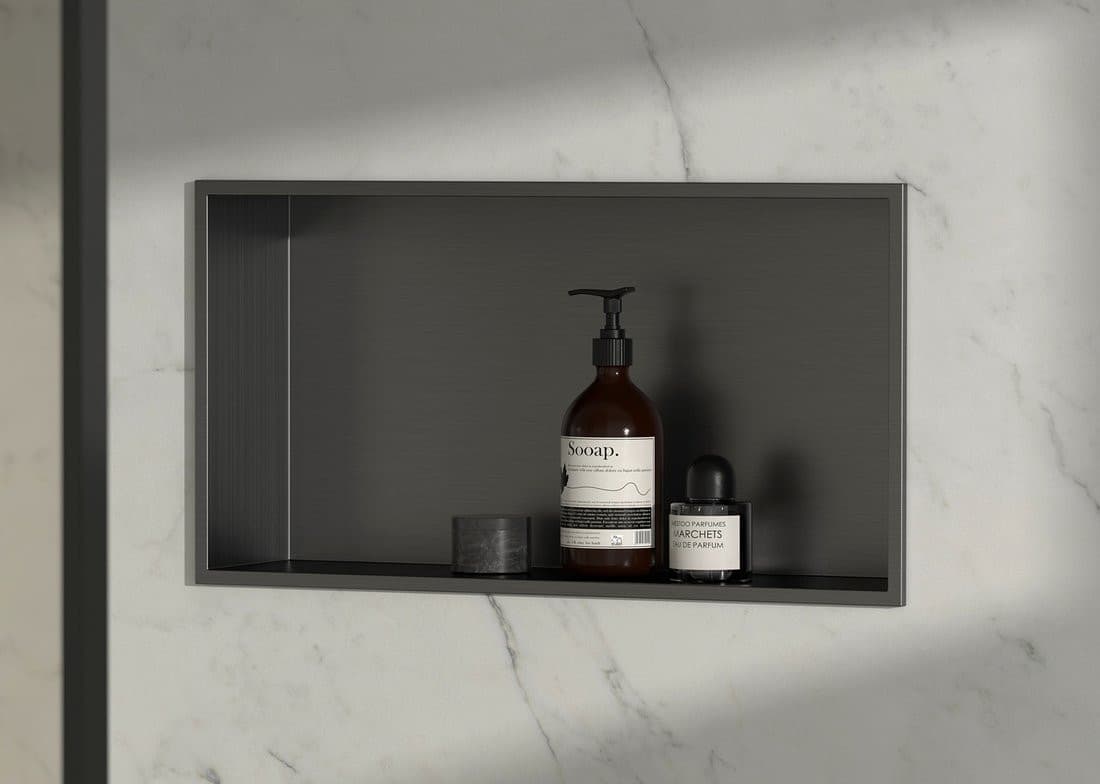 INSERTA półka wpuszczana, 510x270mm, stal nierdzewna, gun metal