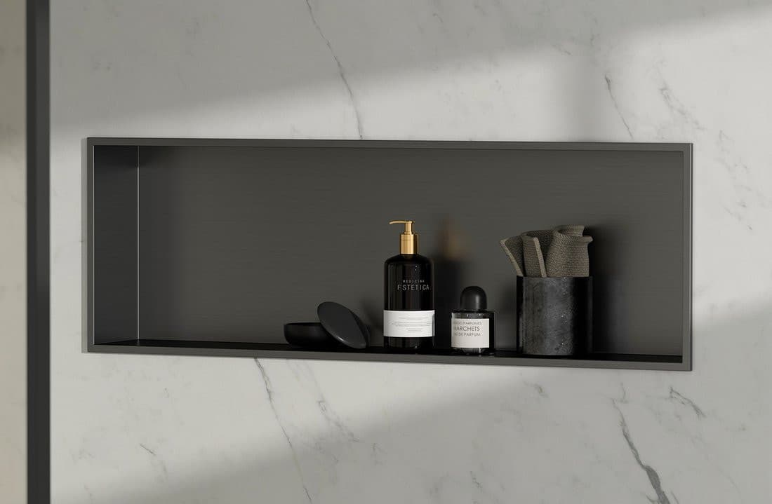 INSERTA półka wpuszczana, 810x270mm, stal nierdzewna, gun metal