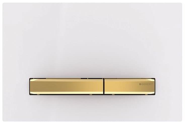 GEBERIT SIGMA50 Dual flush przycisk spłukujący, biały/mosiądz