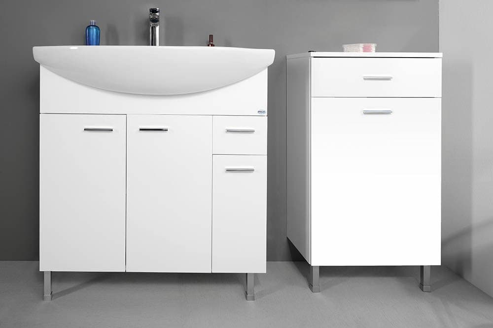 ZOJA/KERAMIA FRESH szafka dolna z koszem 50x78x29cm, biała