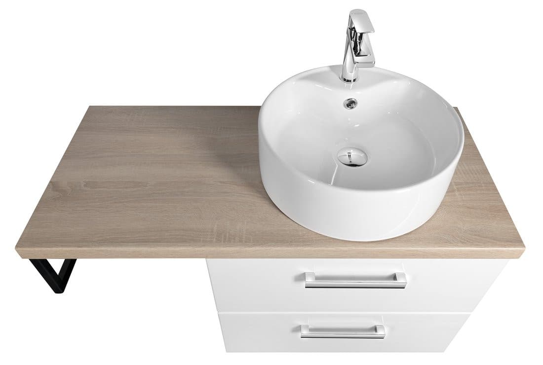 VEGA zestaw do łazienki, szerokość 97,5 cm, biały/dąb platin