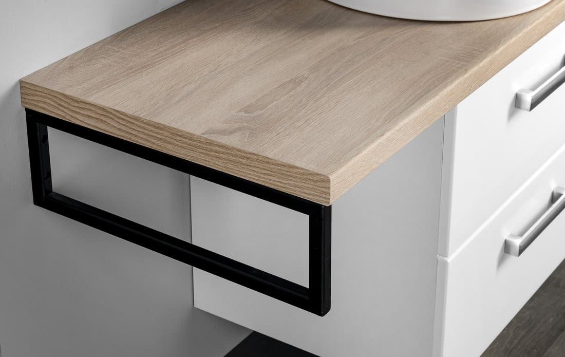VEGA zestaw do łazienki, szerokość 97,5 cm, biały/dąb platin
