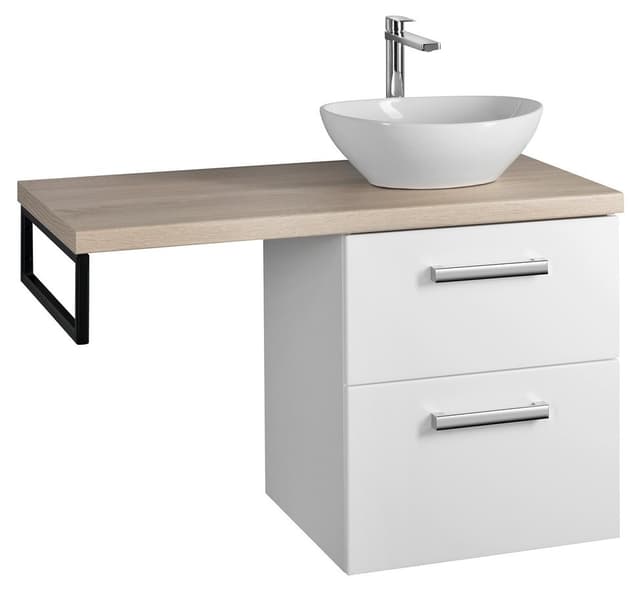 VEGA zestaw łazienkowy, szerokość 97,5 cm, biały/dąb platin
