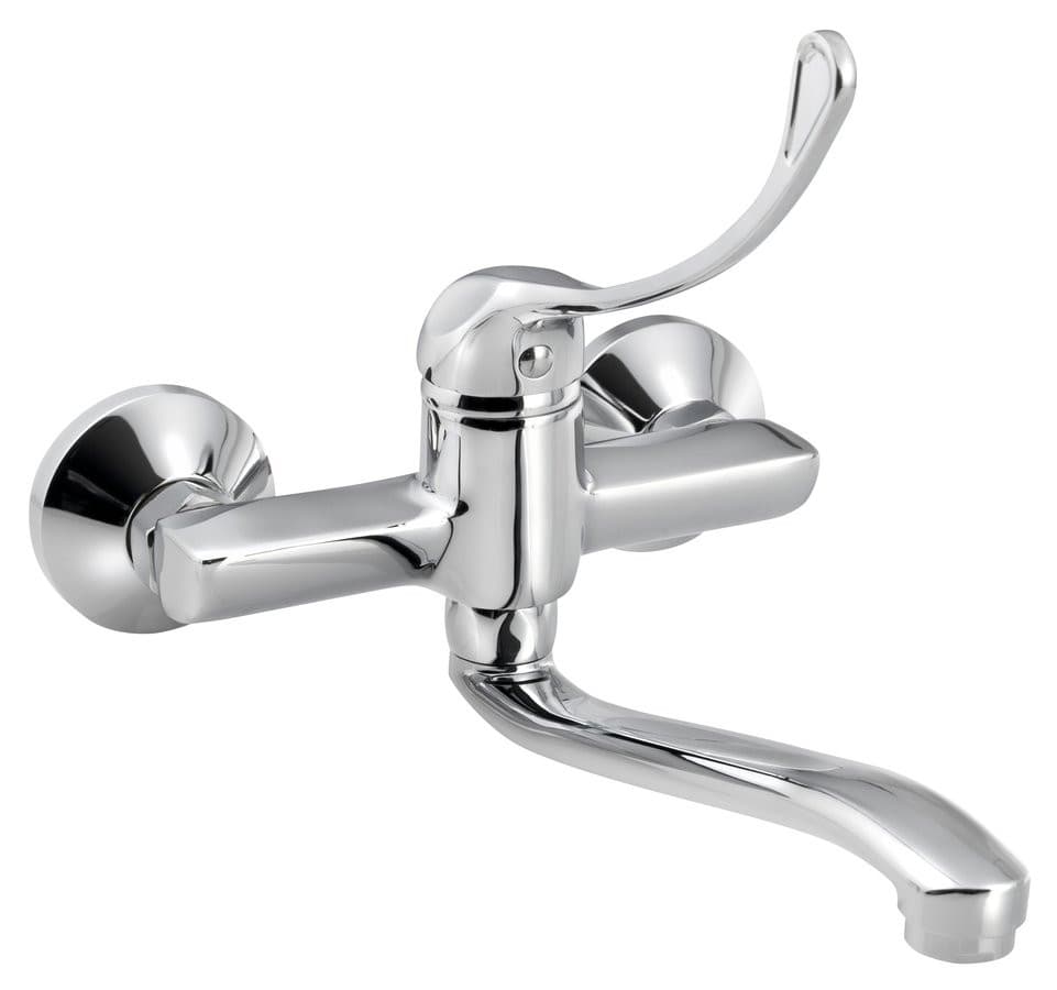 Bateria ścienna BARON SENIOR z dźwignią medyczną, chrom 150mm