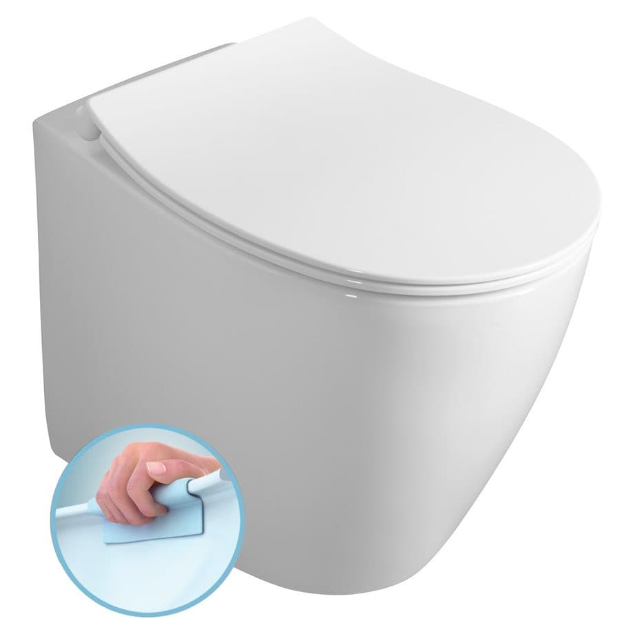 SENTIMENTI miska WC 36x52 cm, Rimless, dolny i tylny odpływ, biały