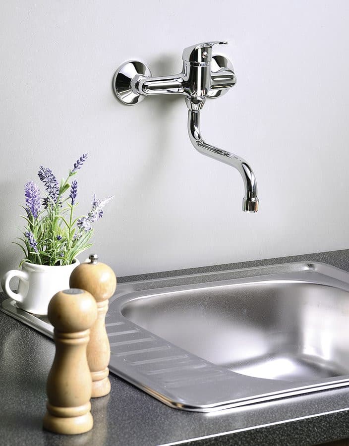 AQUALINE 35 bateria ścienna z uchwytem S, mosiężna, chrom