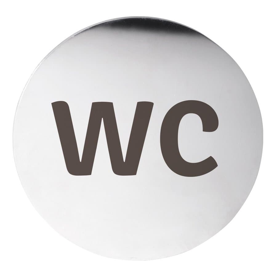 Tabliczka WC, średnica 75 mm, stal nierdzewna matowa