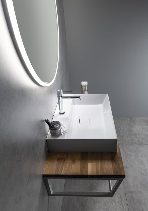 Blat WOODY 906x28x463mm z litego drewna dąb naturalny