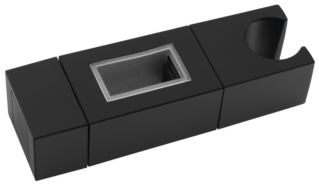 Uchwyt na drążek prysznicowy 30x15mm, ABS, czarny mat