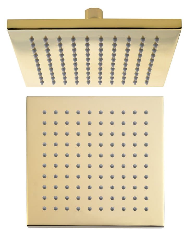 Deszczownia kanciaste 195x195mm złota z powłoką PVD