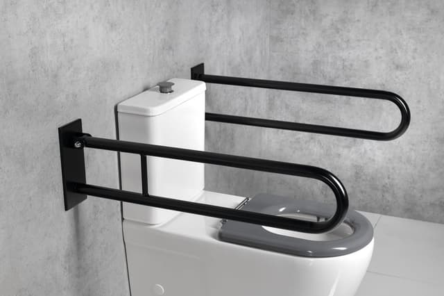 HANDICAP poręcz składana, czarna 813mm