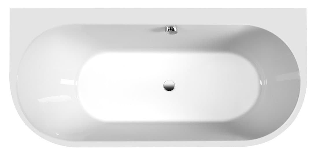 Wanna przyścienna stojąca ASTRA DL MONOLITH 160x75x60 cm, biały akryl