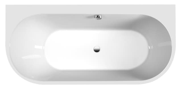 Wanna przyścienna stojąca ASTRA DL MONOLITH 160x75x60 cm, biały akryl