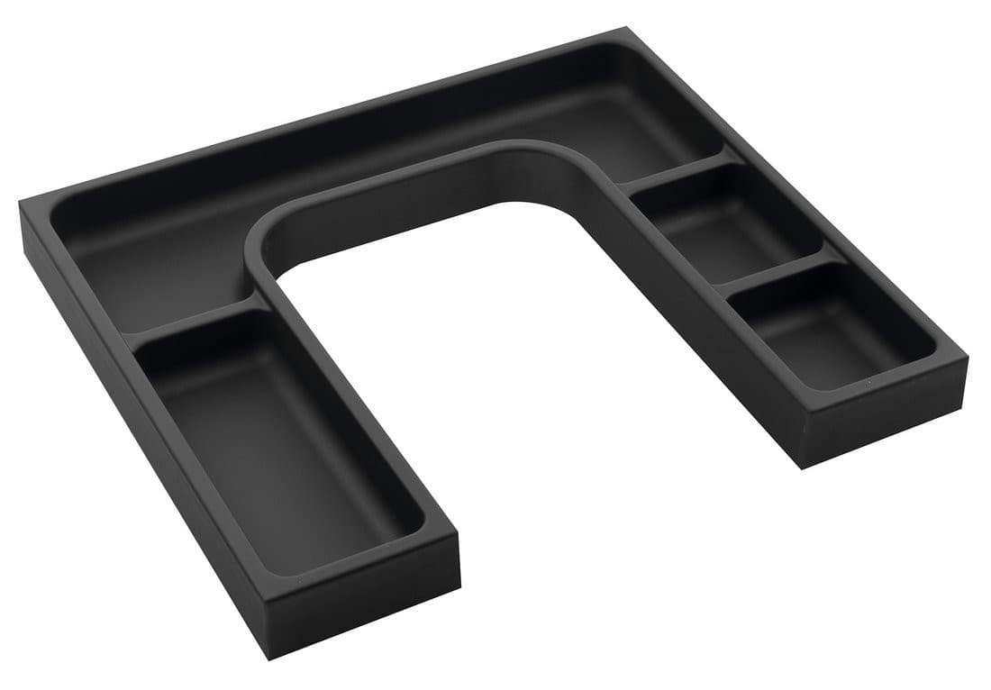 Organizer LINDO U, plastikowy antracytowy, 372x36x323 mm