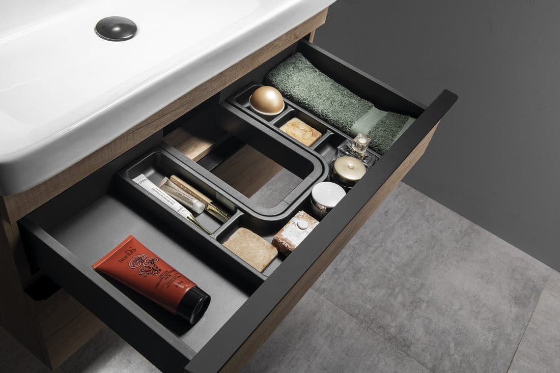Organizer LINDO U, plastikowy antracytowy, 372x36x323 mm