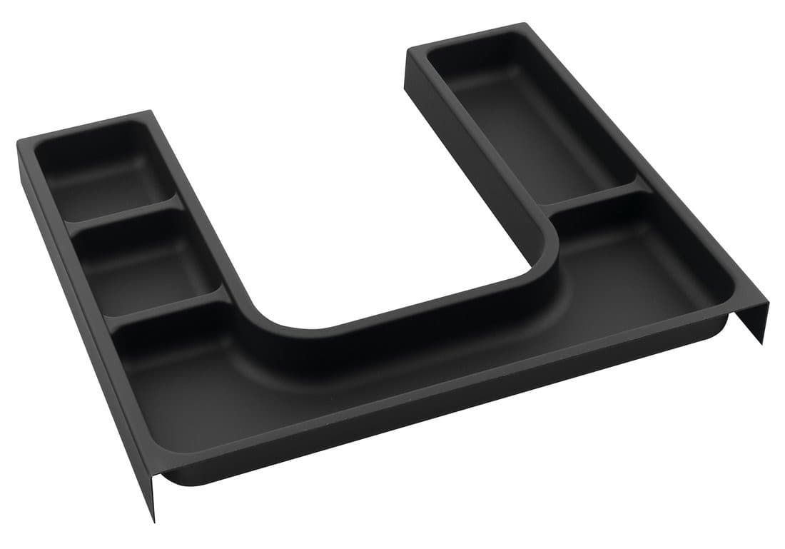 Organizer LINDO U, plastikowy antracytowy, 372x36x323 mm