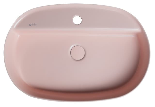 INFINITY OVAL umywalka ceramiczna nablatowa, 60x40cm, salmon