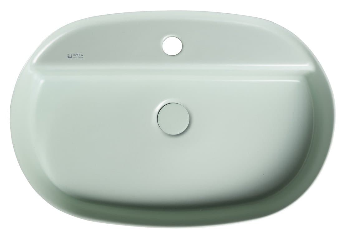 INFINITY OVAL umywalka ceramiczna nablatowa, 60x40cm, mint