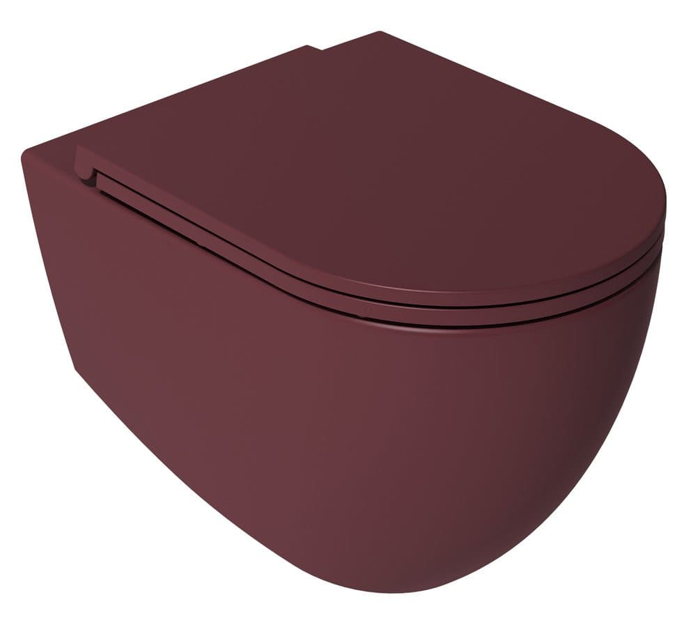 INFINITY Deska WC SLIM, Soft Close, Easy Take, maroon Red mat
