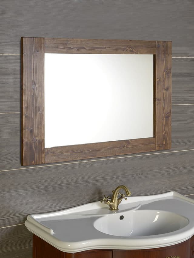 BRAND lustro w drewnianej ramie 1000x800mm, świerk bejcowany