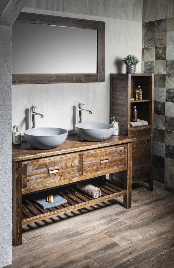 BRAND lustro w drewnianej ramie 1300x700mm, świerk bejcowany