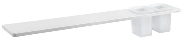 ABELINE półka + 2 kubki, 800mm, Rockstone, biały mat