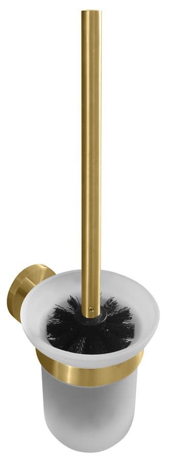 X-ROUND GOLD wisząca szczotka do WC, szkło mleczne, złoto mat