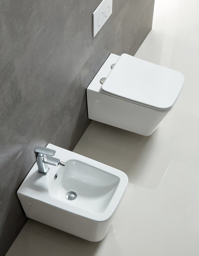 PORTO bidet wiszący, kanciasty, 36x52 cm, biały