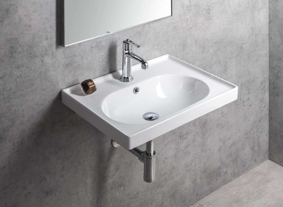 BRAND umywalka ceramiczna 60x45 cm, prostokątna biała