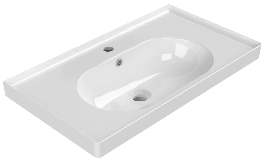 BRAND umywalka ceramiczna 80x45 cm, prostokątna, biała