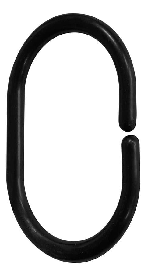 Krążki do zasłonki plastikowe, czarne, 12 szt. (25 mm)