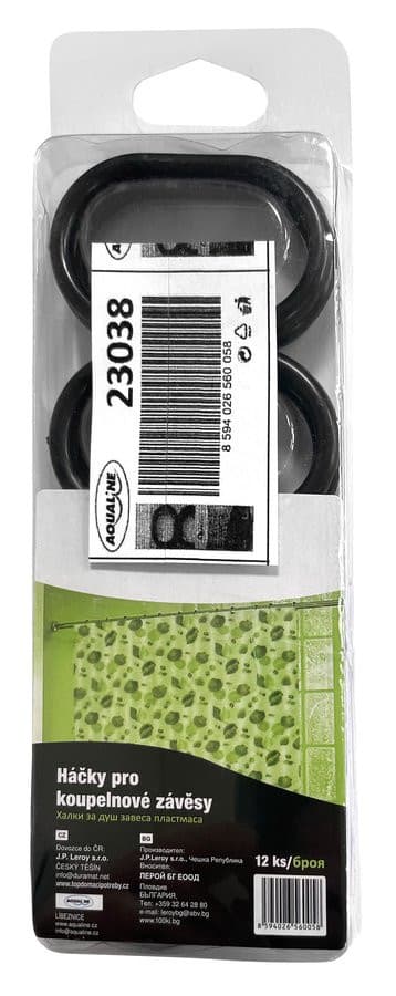 Krążki do zasłonki plastikowe, czarne, 12 szt. (25 mm)