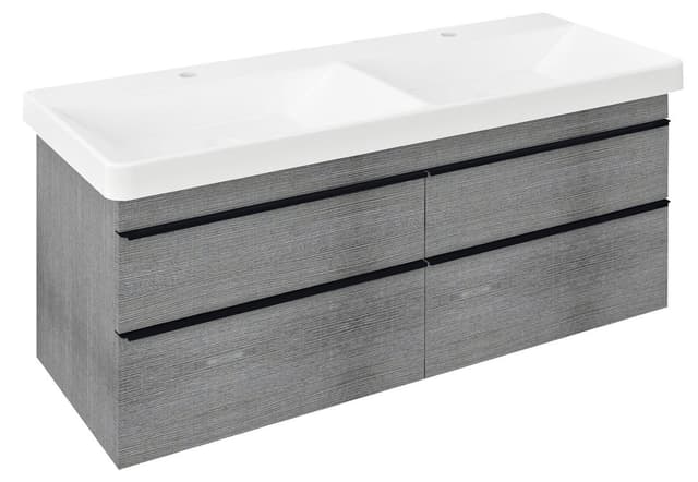 SITIA szafka umywalkowa 116x50x44,2cm, 4 szuflady, dąb srebrny