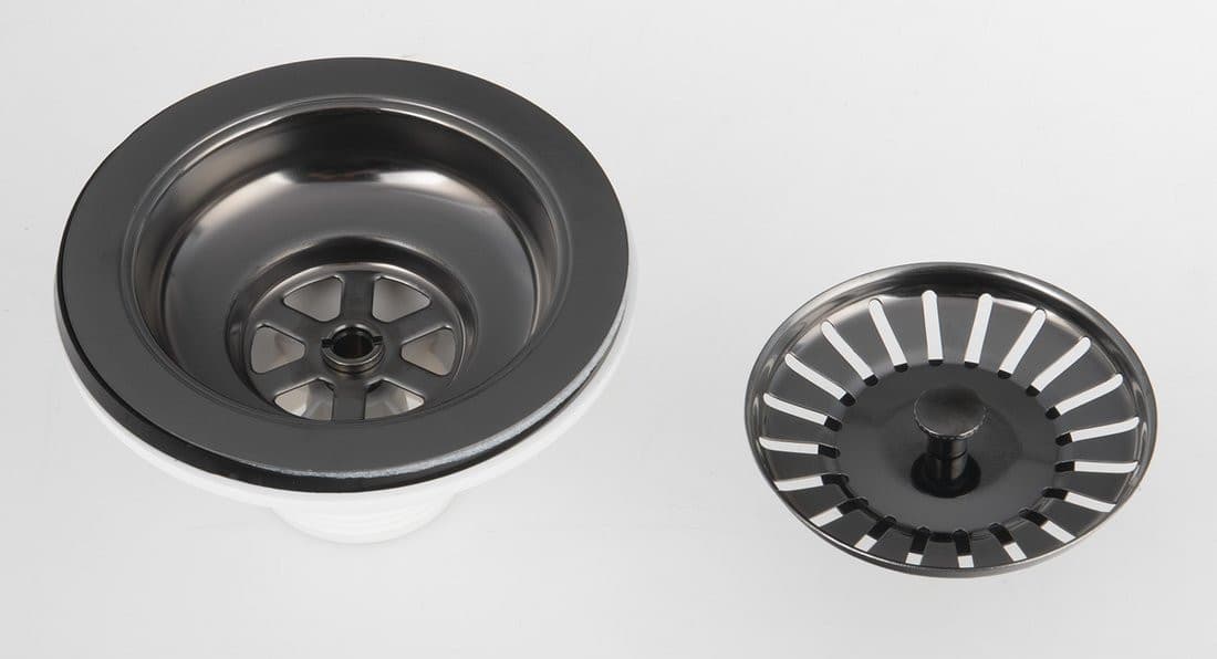 Odpływ zlewozmywakowy 6/4", stal nierdzewna, gun metal
