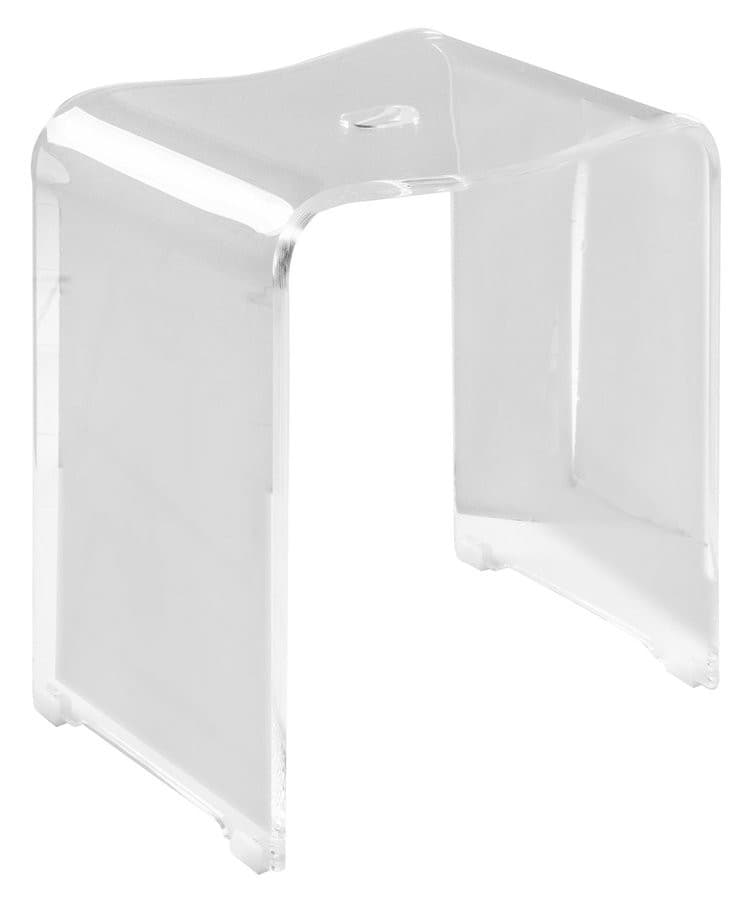 TRENDY taboret łazienkowy przezroczysty 40x48x27,5 cm