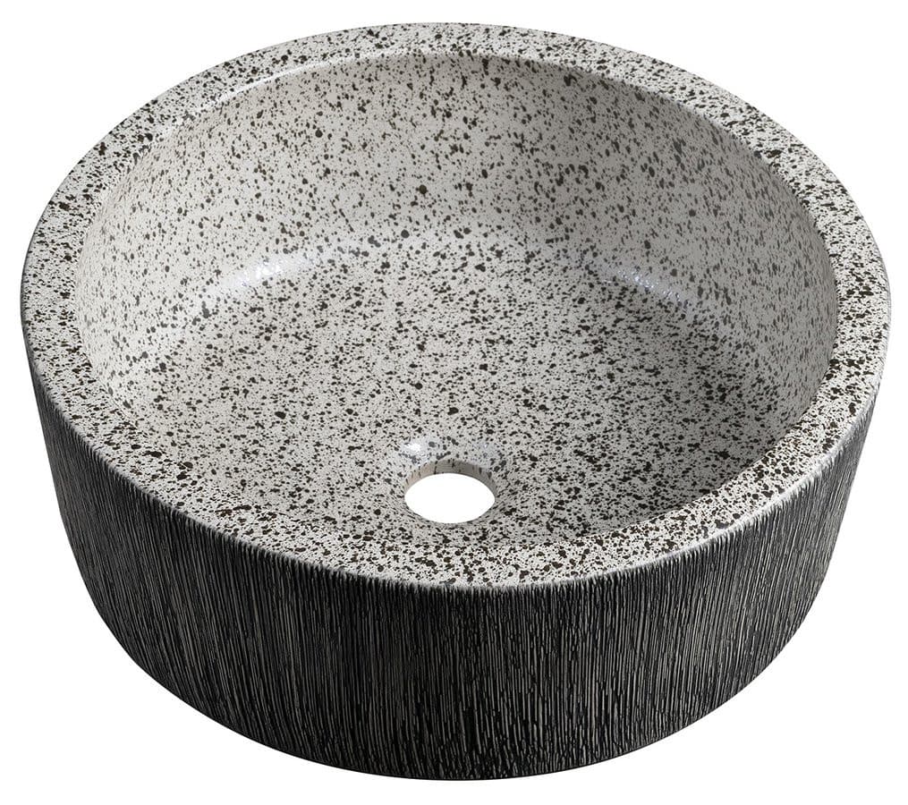 PRIORI umywalka nablatowa ceramiczna Ø 41 cm, granitowa