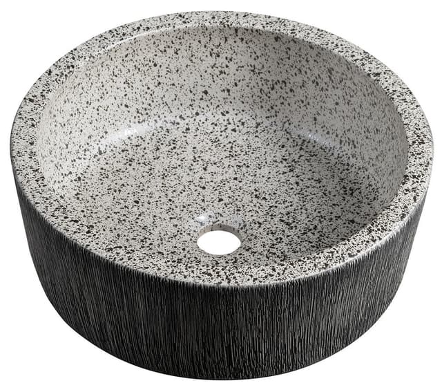PRIORI umywalka nablatowa ceramiczna Ø 41 cm, granitowa
