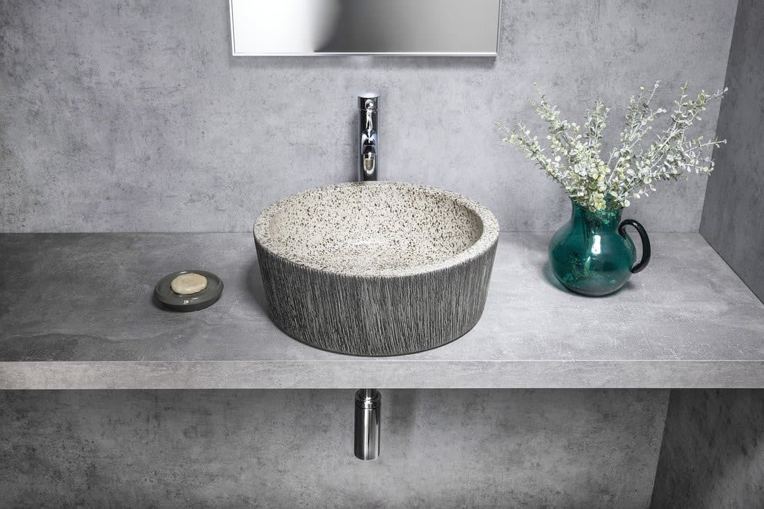PRIORI umywalka nablatowa ceramiczna Ø 41 cm, granitowa