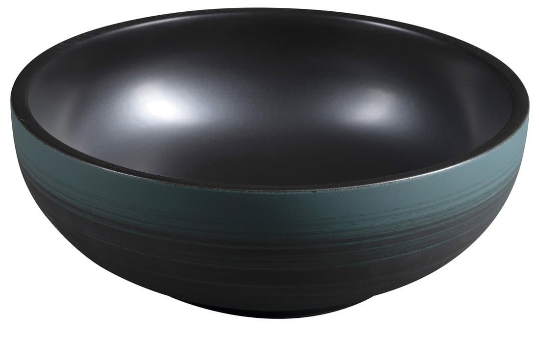 PRIORI umywalka ceramiczna nablatowa Ø 41 cm, czarny/zielony