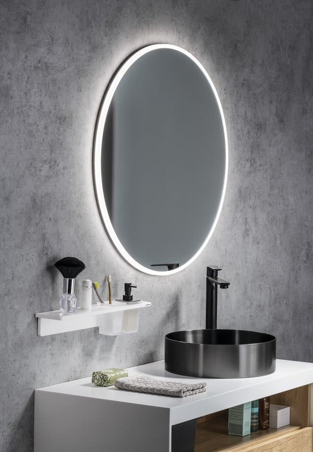 VISO lustro okrągłe LED 90 cm, neutralne światło